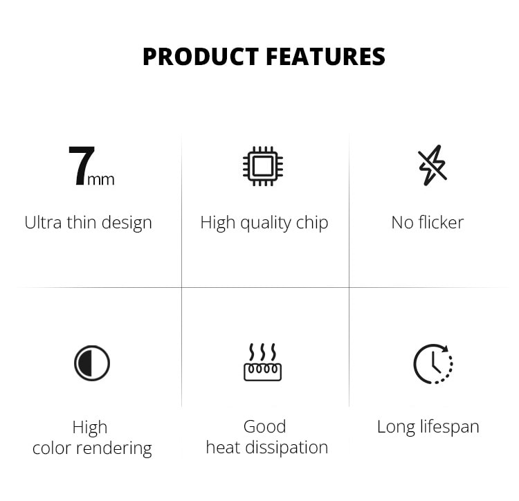 product features of 12v slim panel light