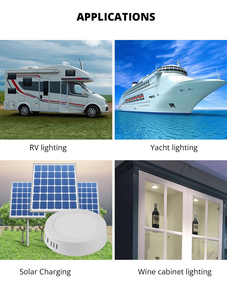 applications of dc12v slim panel light