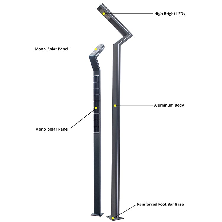 20w 30w solar garden post lights