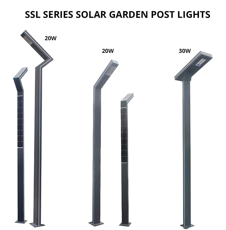 20w 30w solar garden post lights