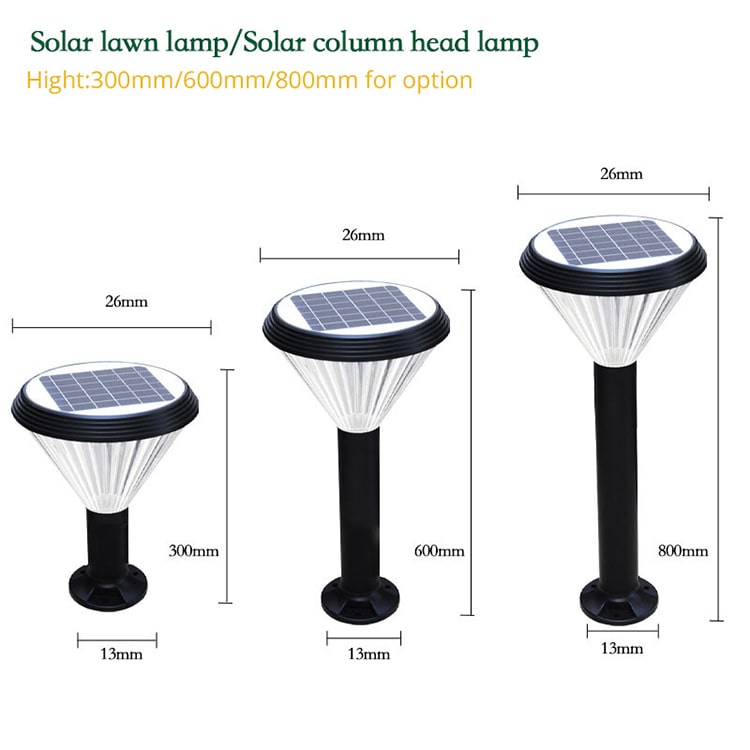 5w diamond solar post light