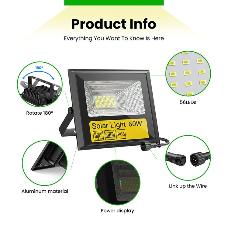 Solar flood light product info