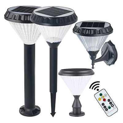 Diamond Series 2W Solar Garden Lawn Post Pillar Wall Landscape lights