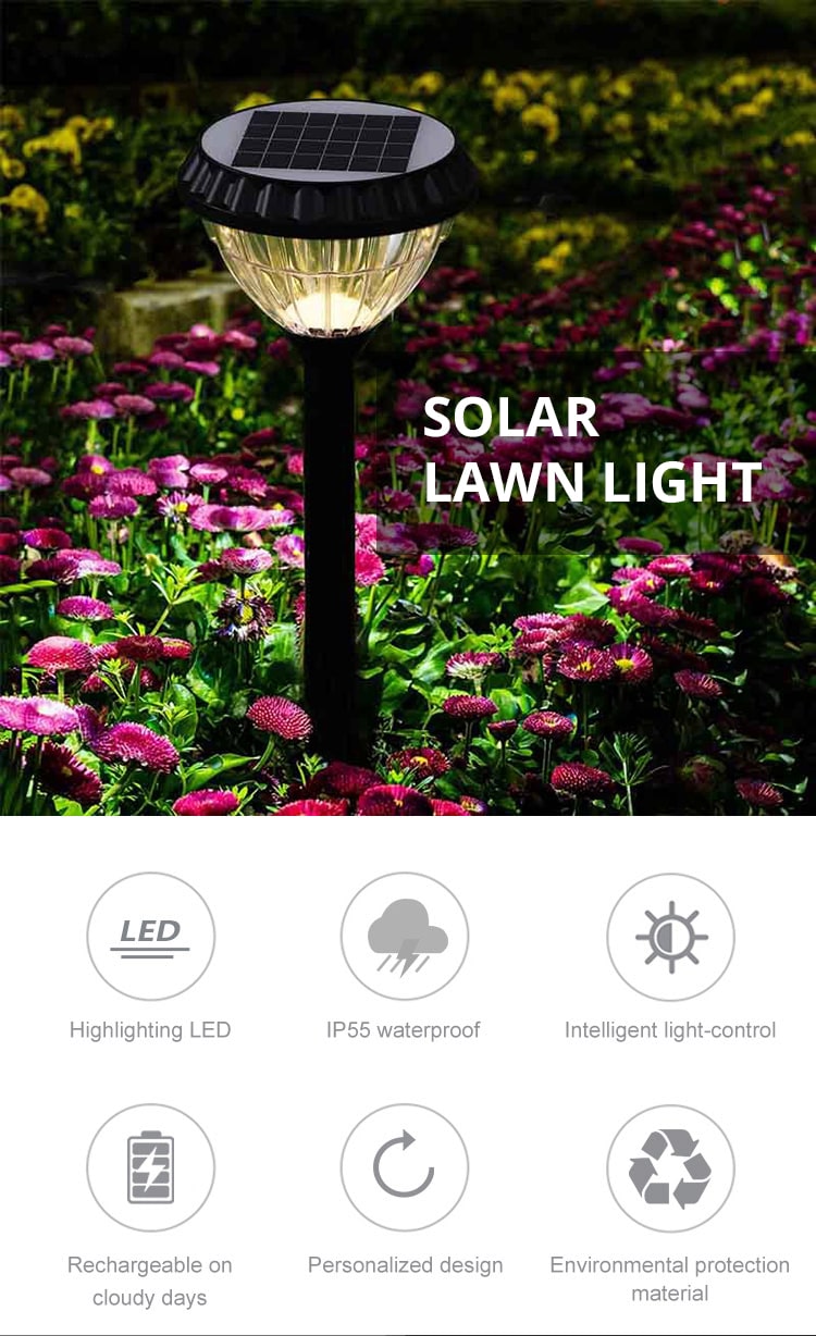 2w pumpkin solar lawn light