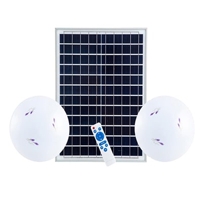 Surface Mounted Solar Ceiling Lights | Two Lights with One Solar Panel
