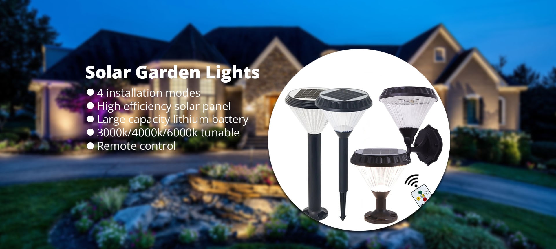 solar garden light banner