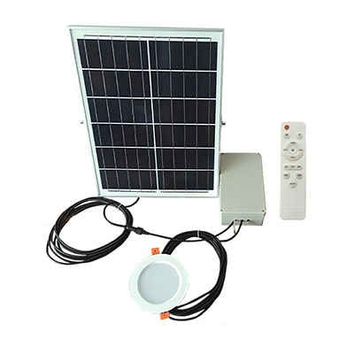 Solar LED Recessed Downlights | One Downlight with One Solar Panel