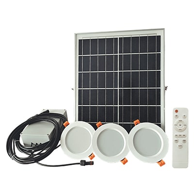 Solar LED Recessed Downlights | 3 Downlights with 1 Solar Panel