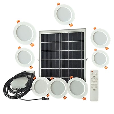 Solar Slim Panel Lights - 8 Panel Lights with 1 Solar Panel