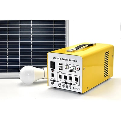 DC12V Solar Home System Portable  Solar Rechargeable Power Station with 2 USB Socket